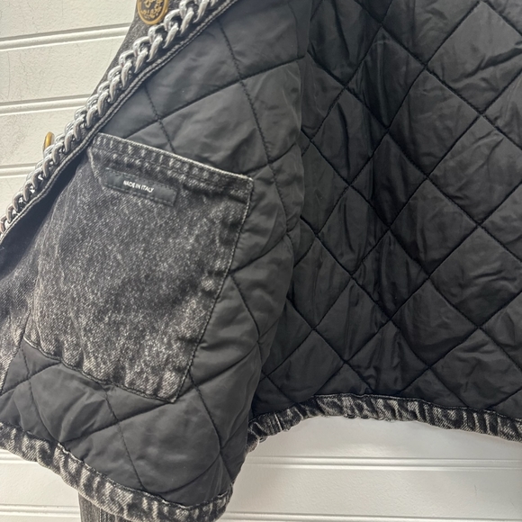 NWT R13 $2390 Chain Embelished Crop denim jacket - Picture 11 of 15